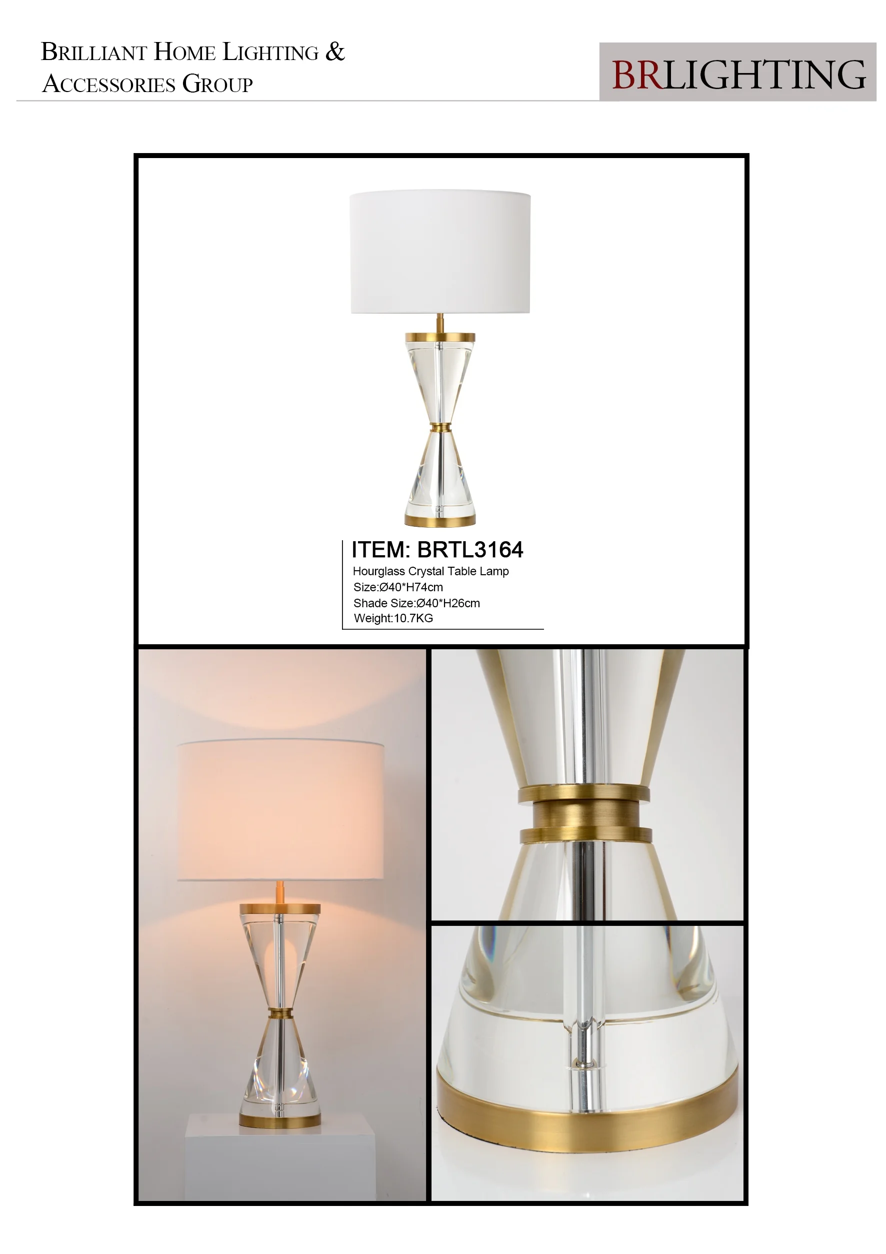 Roman K9 Custom Handmade Hourglass Shape  Crystal Table Lamp For Living Room