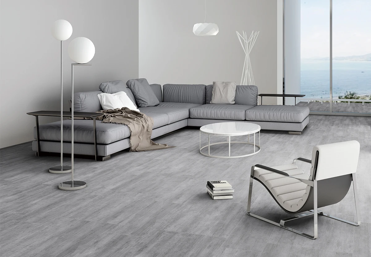 stock of 60x60cm matt full body porcelain floor tile grey wood design