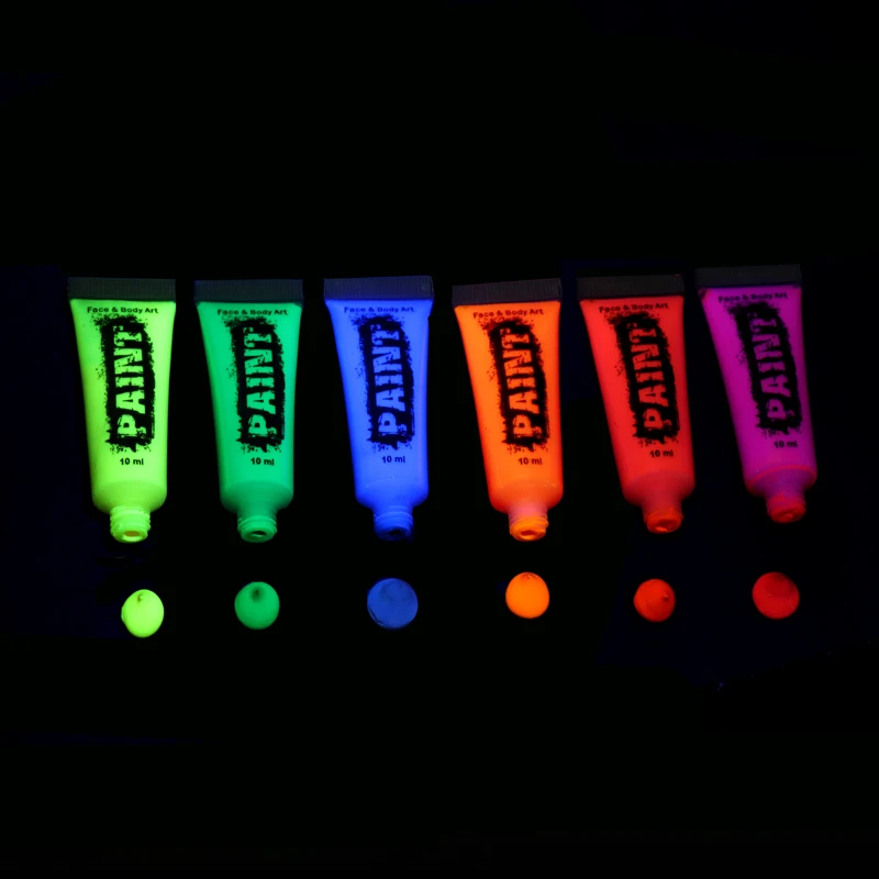 
Glow in the dark bright color 10ml Neon/UV/Fluorescent Face Paint/Body Paint Color 