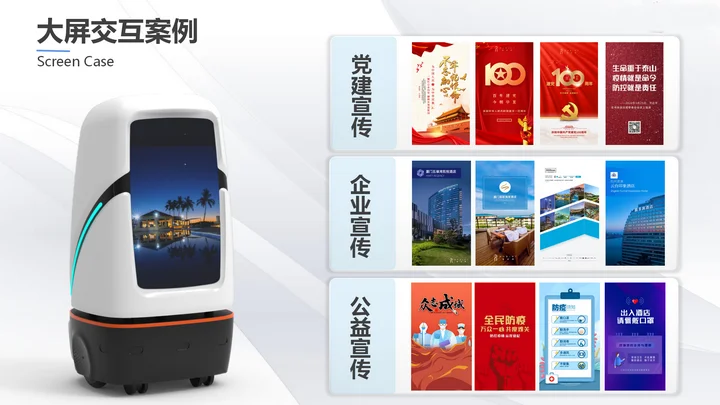 Hotel Robot with Elevator Access Front Desk Reception & Cross-Floor Multi-Function Delivery Plastic Guide Service Robot manufacture