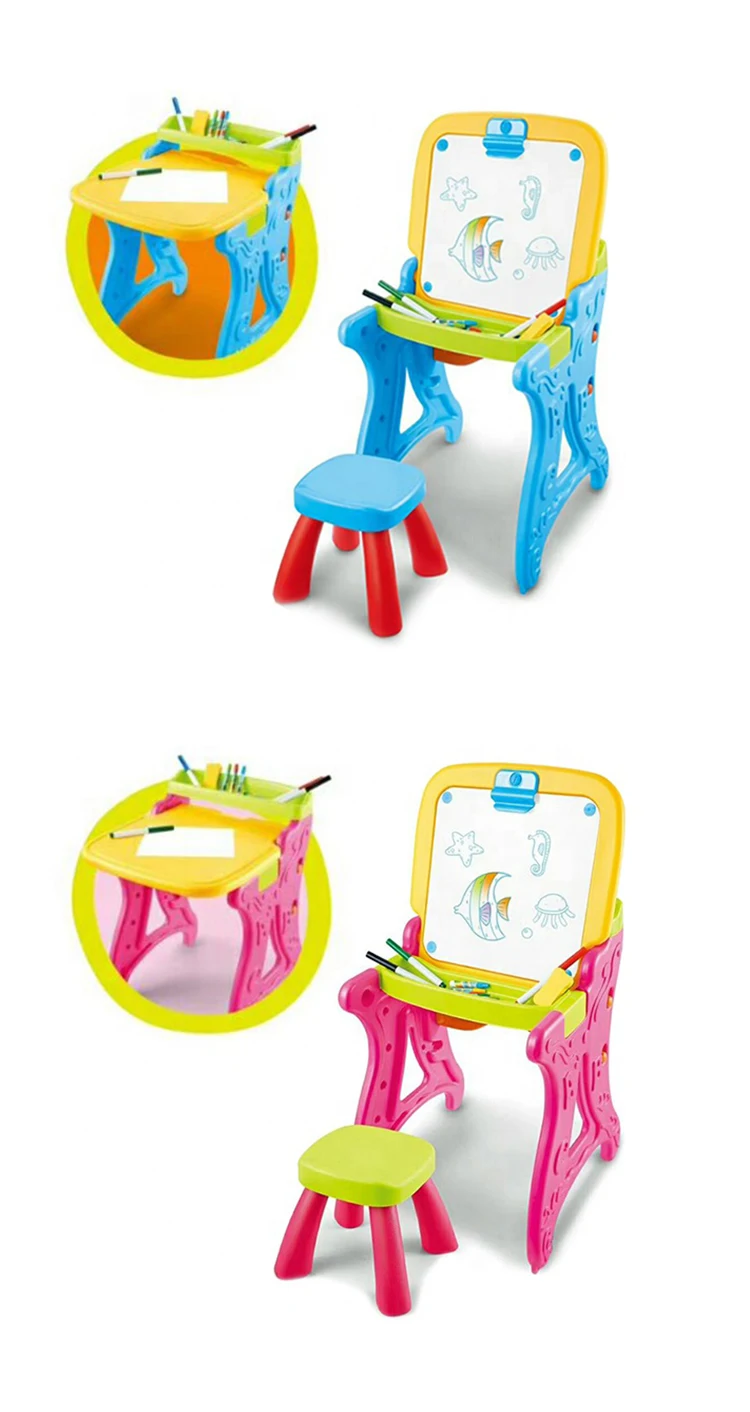 Educational folding painting drawing desk chair writing board table learning toys for kids
