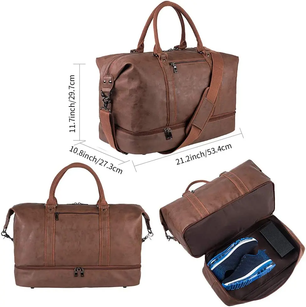 Custom Wholesale Leather Weekender Bags Duffle Bag Leather Travel ...