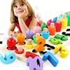 Montessori Toys Fishing Game Wood Math Shape Puzzle Color Sorting Preschool Stacking Blocks Puzzles Learning Math Number Toy