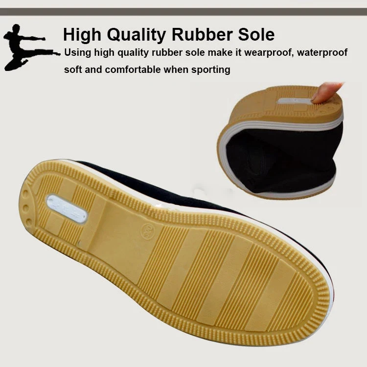 Cotton Rubber Sole Wushu Shoes Traditional Chinese Kung Fu Shaolin ...