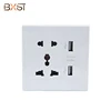 BX-U005-B CE ,ROHS Certification New Design White Champagne Wall Socket Switch with Usb, Electric Wall Switch