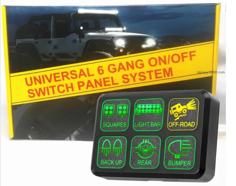 6 Gang Switch Panel OFF ROADTOWN Circuit Control Box Universal Button Switch Electronic Relay System Pod Touch Switch Box