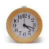 round wooden repeating snooze , battery operated desk smart alarm clock