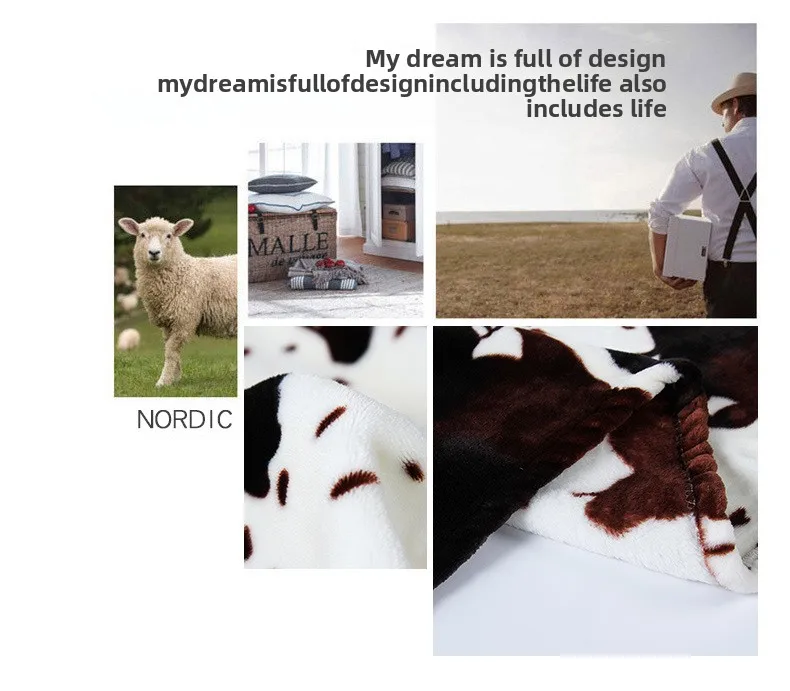 Customizable Modern Fresh Cow Spot Pattern Mink Faux Fur Blanket 100% Polyester Plush Knitted New Travel-Worthy Product