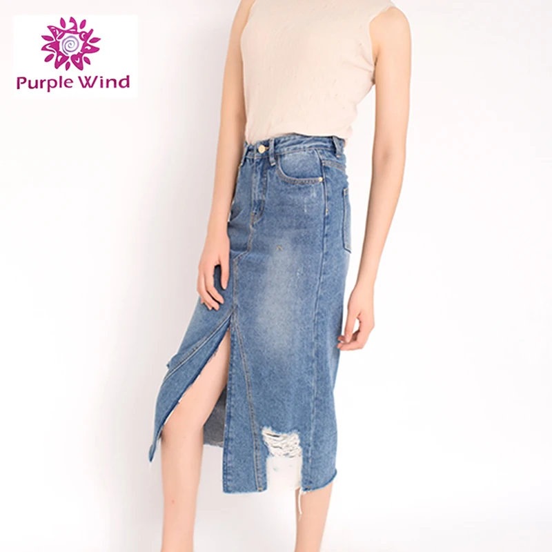 Wholesale New Customized Design Modern Denim Long Plus Size Womens Skirts