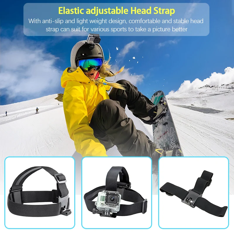 Adjustable Head Strap Mount For Gopro Hd Hero 10 9 8 7 6 5 4 3+ 3,2,1 ...