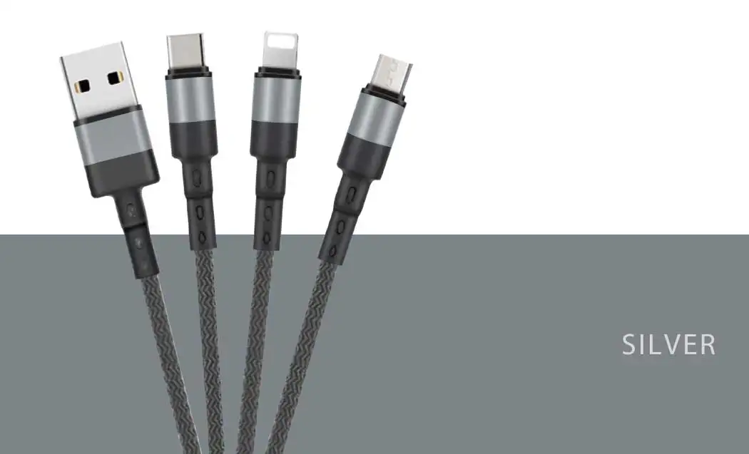 3 In 1 Micro USB Type C Multi Charger Cable for Xiaomi Samsung Mobile Phone 8-PIN USB Cord USB-C Charging Cable - ANKUX.COM