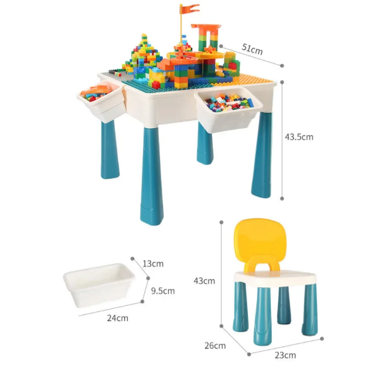 Early Educational Plastic Building Block Table Bricks For Learning For Kids Children Block Table