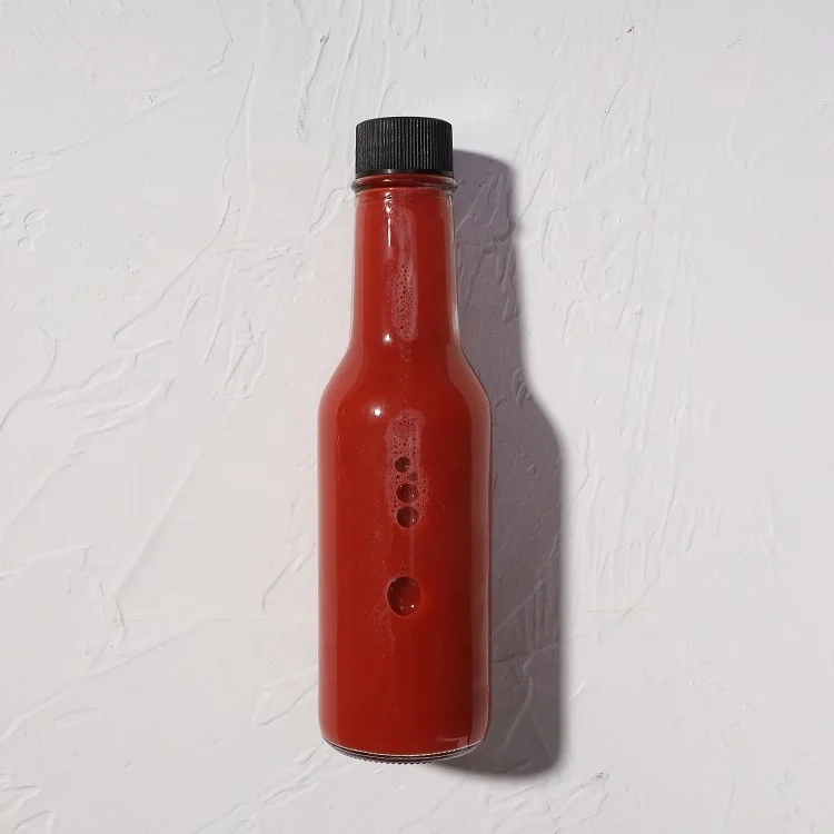 150ml 250ml Clear Woozy Glass Hot Sauce Bottle 5 Oz 8oz With Screw Lid