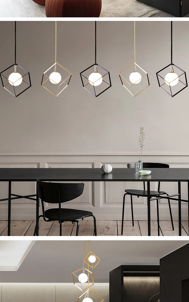 Modern Gold Metal Frame Chandelier G9 Bulbs  Hanging Pendant light For Restaurant