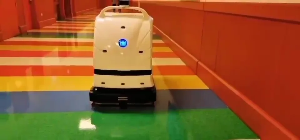 intelligent self-running floor cleaning robot for advertising