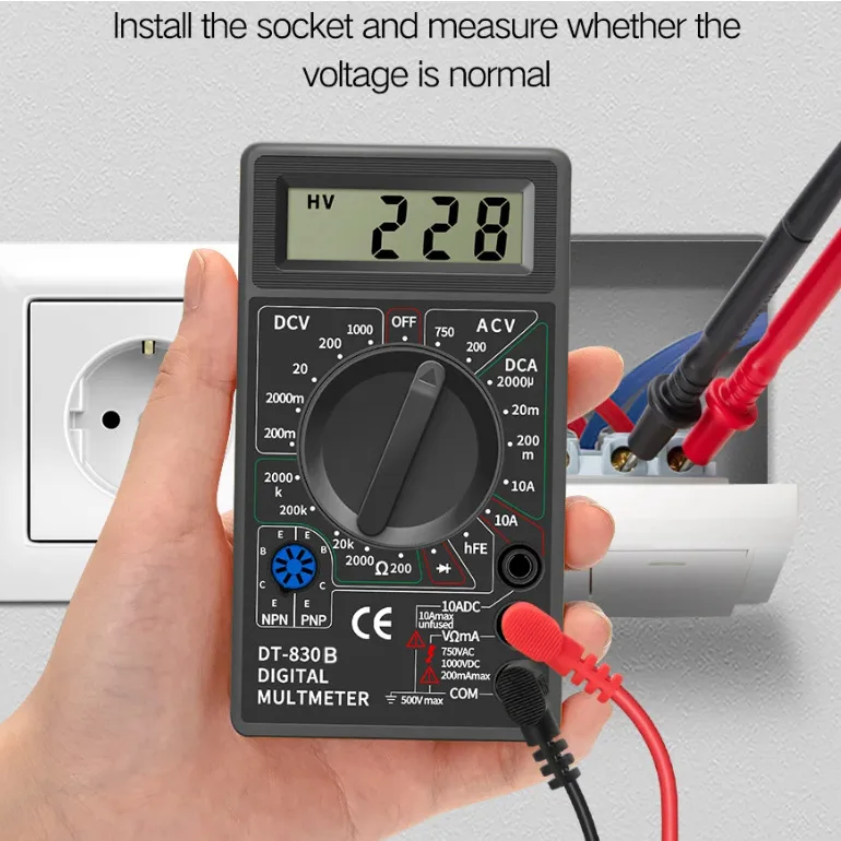 Multimeter Digital DT830B Profesional Multimeter Tester Tegangan DC Dan AC