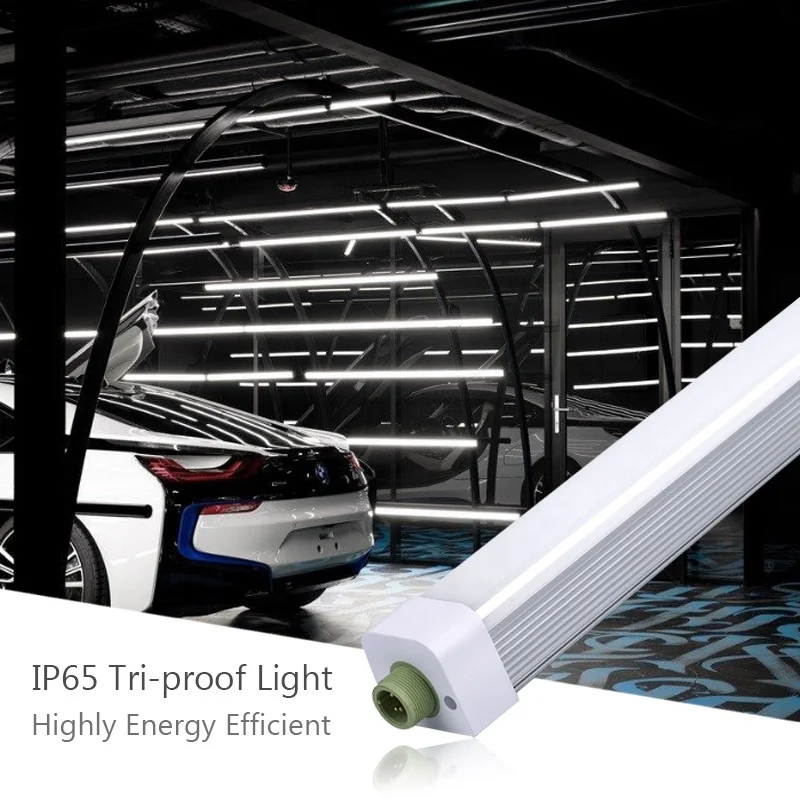 Heavy-Duty Dust Tight IP65 Water Resistant Led Batten Light For Warehouse Parking Garage Supermarket Shops Industrial Lighting