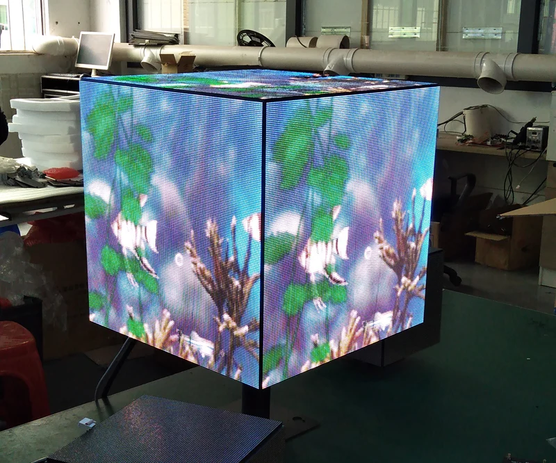 P2.5 Outdoor Indoor Led Cube Screen Creative 4 Sides And 5 Side ...