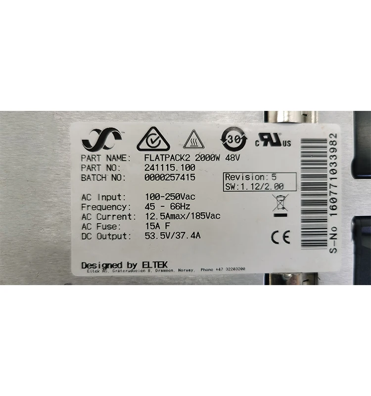 Eltek Brand Rectifier Module Flatpack2 2000w 48v 2000w Eltek Power