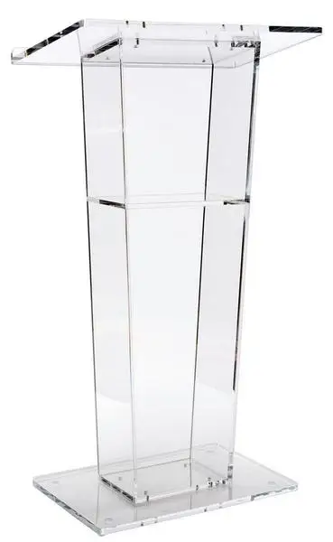 With Shelf With Fascia Panel Elegant Perspex Design for Church/Schools Luminati Clear Acrylic Presentation Lectern 