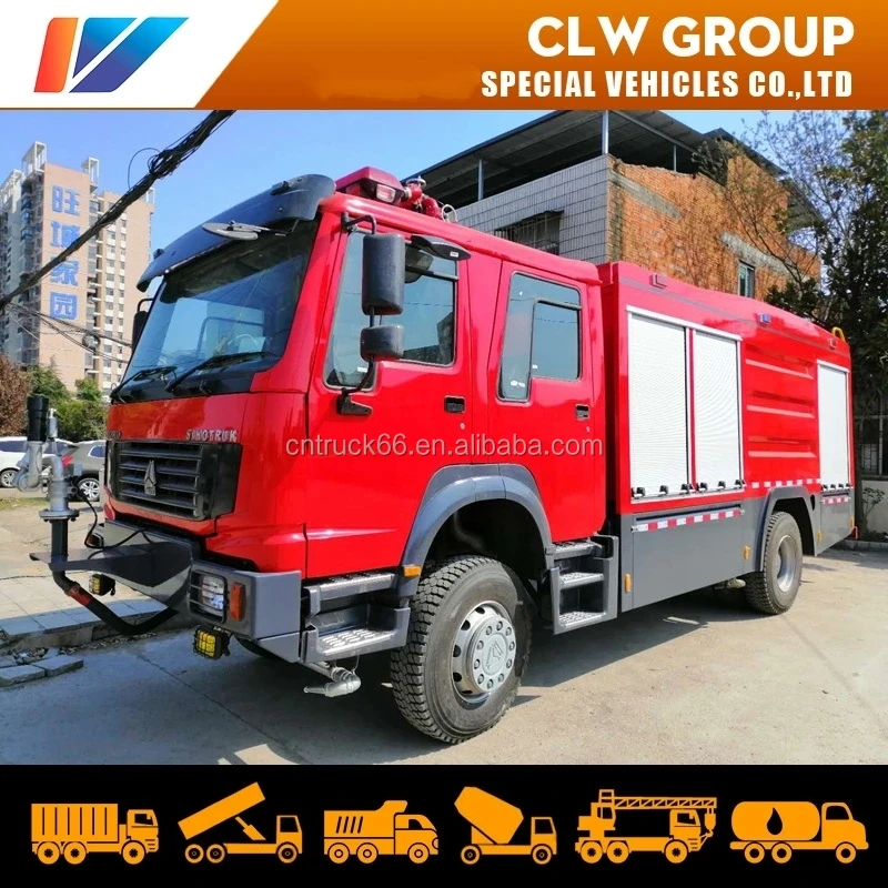 Howo All Wheel Drive Fire Fighting Truck Rhd Water Foam Dry Powder 4x4