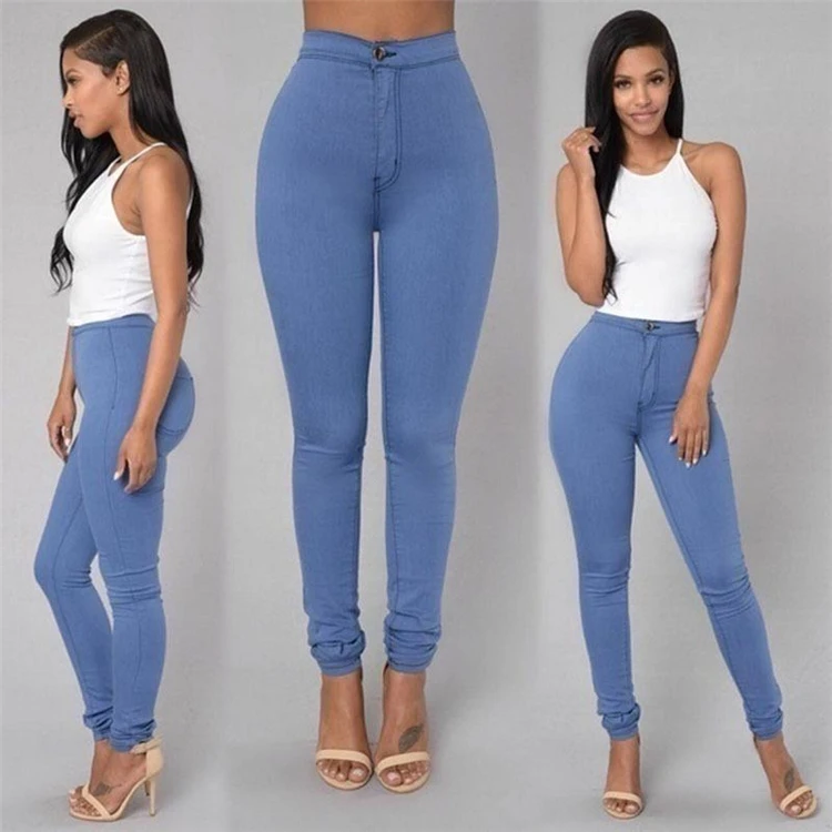 Fashion Sexy Hot Stretch Tight Solid Color High Waist Pencil Pants ...