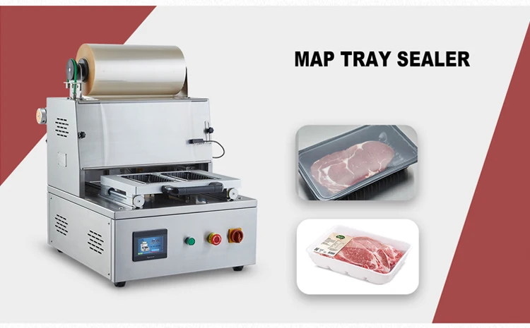 Fresh Food Meat Fish Fruit Map Manual Traysealer Food Tray Sealing ...