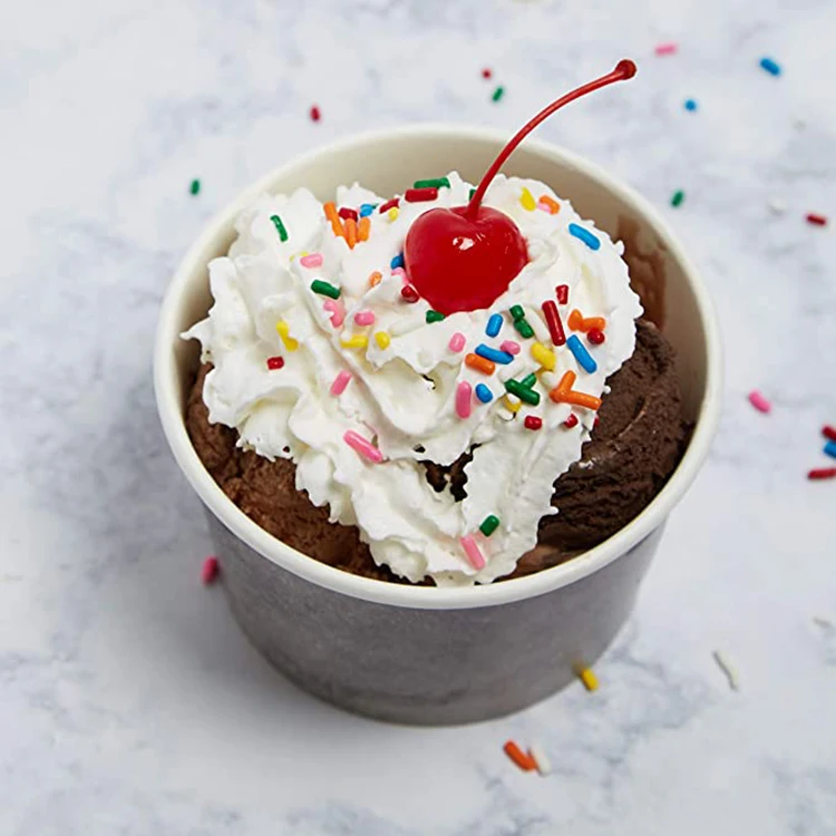 一次性灰色甜品冷冻酸奶杯冰淇淋纸杯