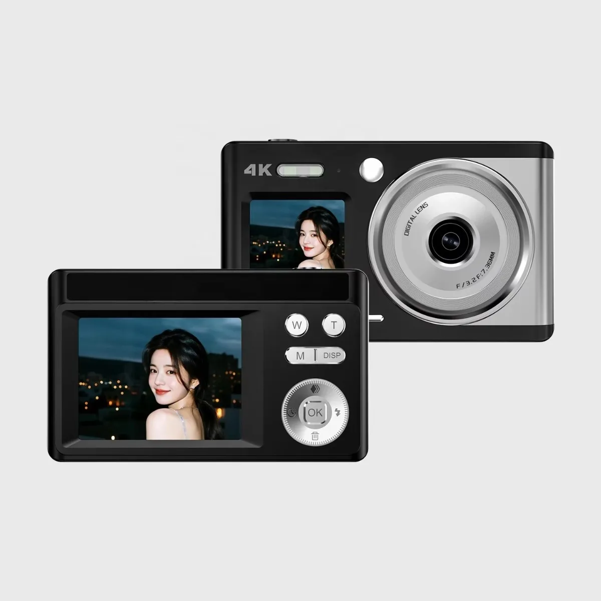 Insta360 Luna Ultra vlogging camera showing dual-lens front/rear orientation and built-in gimbal mechanism