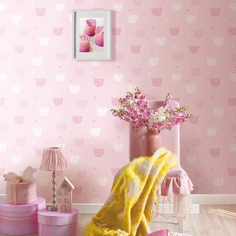 وردي جميل تصميم غير المنسوجة ورق حائط لحجرة النوم للفتيات buy wallpaper for girls pink wallpaper bedroom wallpaper for girls product on alibaba com