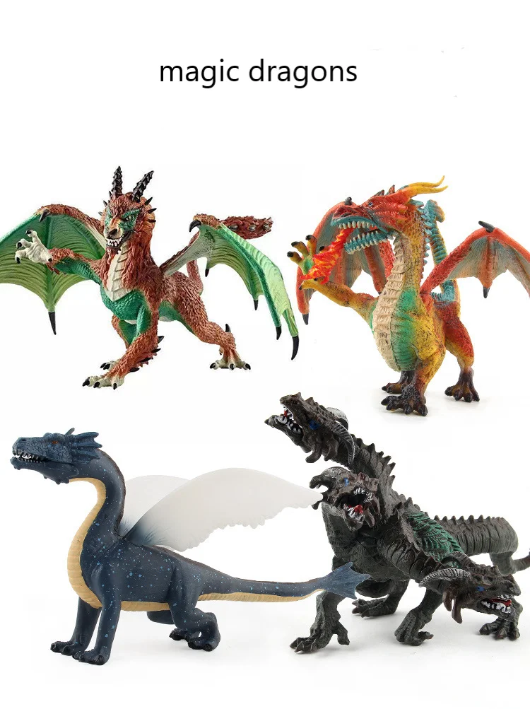 Jurassic Magic Dragon Model Plastic Giant Wild Two-headed Simulation ...