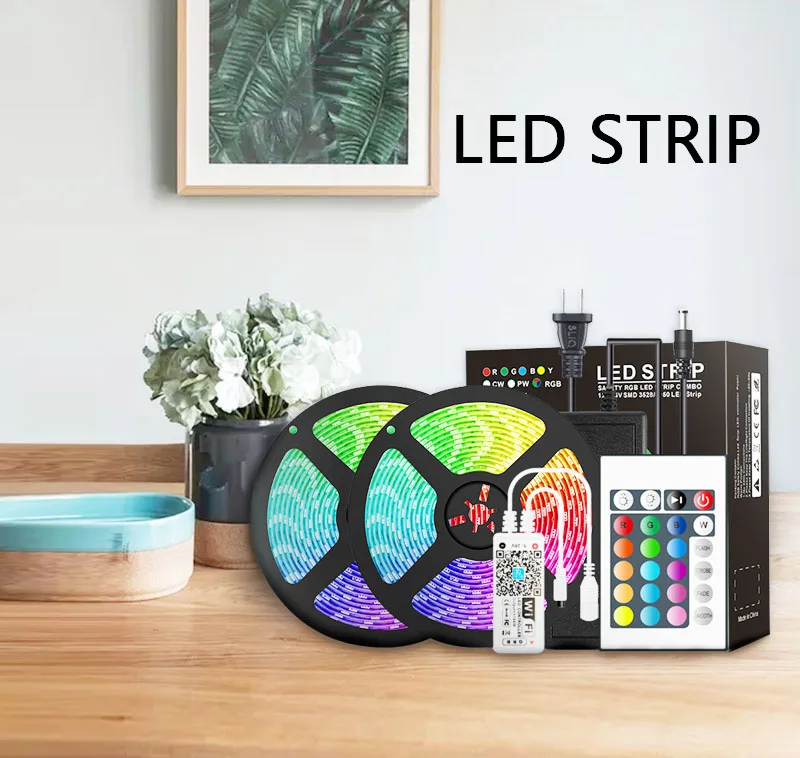 Houde custom wholesale Smart Waterproof LED Strip Lights,16.4ft RGB Aluminum Profile LED Strips Light 5050 LED Tape Lights