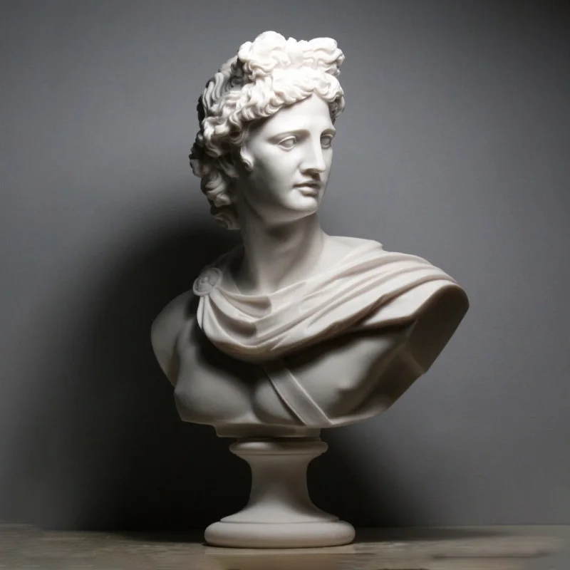 Custom Carved Natural Stone Famous Greek Figure Apollo Marble Bust