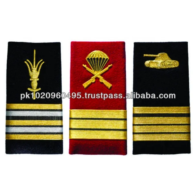 OEM Soft Embroidered Shoulder Boards Rank Epaulettes Wholesale Custom