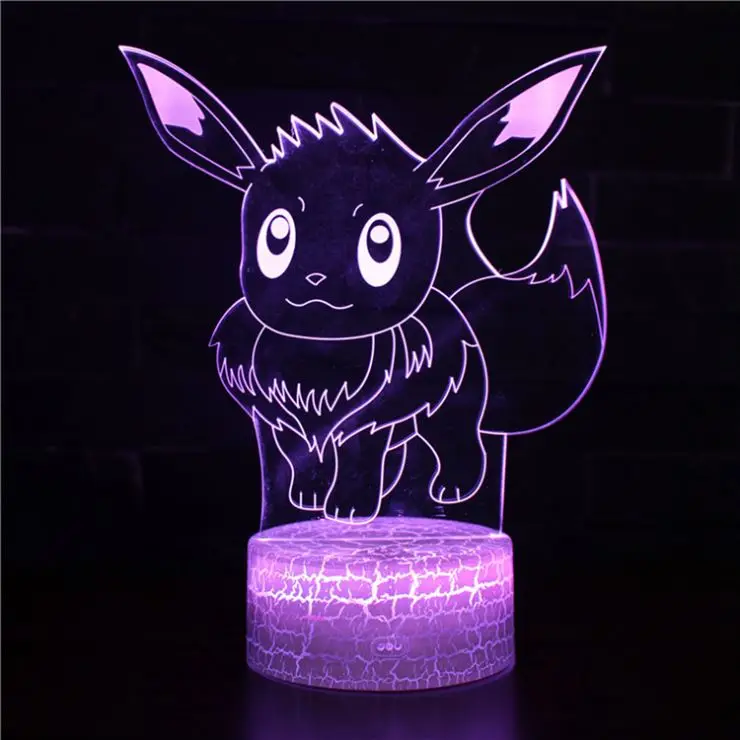 Breathing Led Red Wall Socket 3D Optical Illusion Table Lamp Cat Shape Star Night Light For Kids