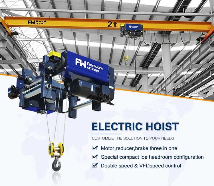 Top Quality light weight electric hoist lever monorail wire rope hoist