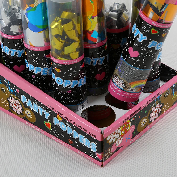 confetti cannon 彩色铝箔五彩纸屑金属彩带派对波普尔