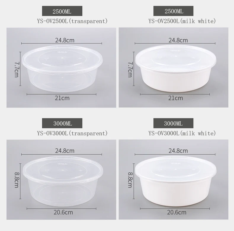 Take Away Plate Round Bowl Container Disposable Food Delivery Plastic ...