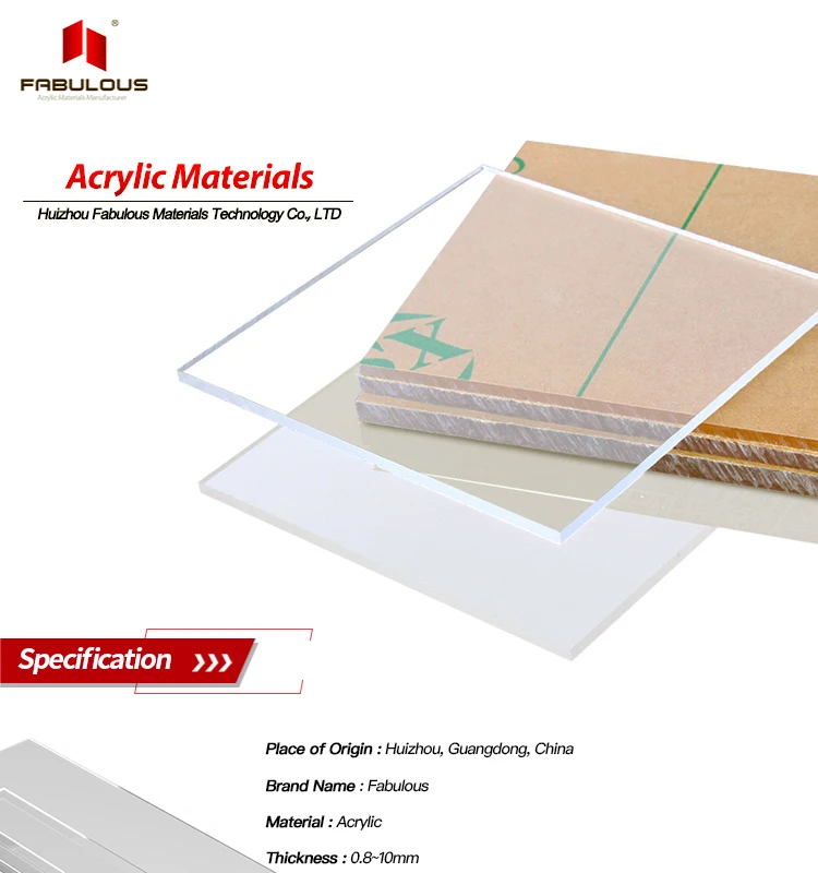 white acrylic 0.8-1mm see through acrylic sheet plexi glass