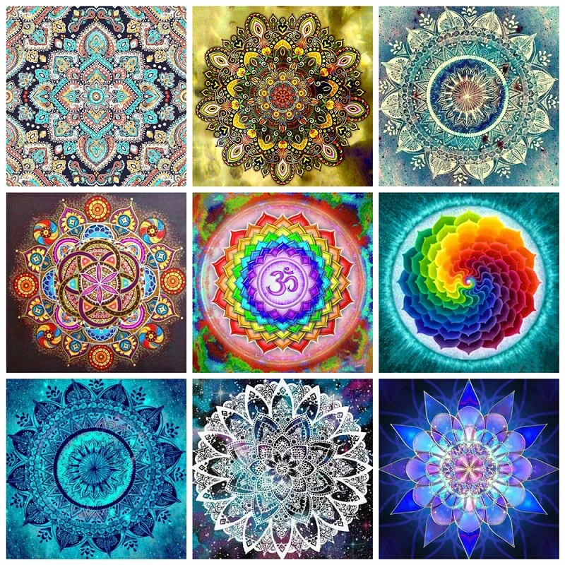 Full Square Round Drill Beautiful mandalas wall artwork paint by numbers canvas 5D Diy diamond Embroidery paintings