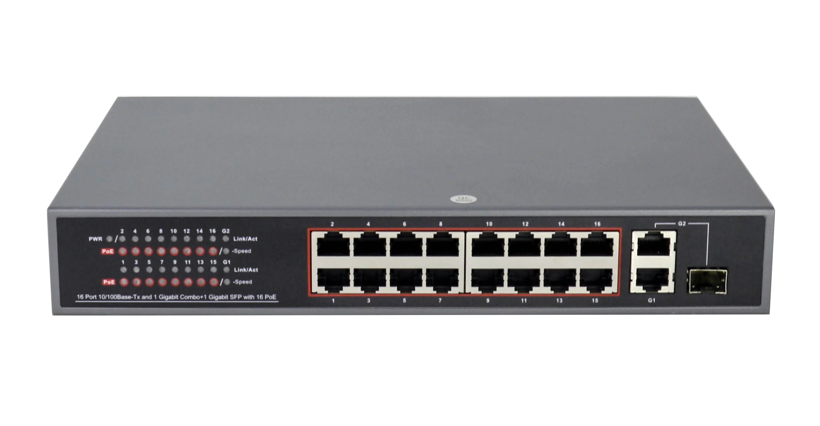用于poe 摄像机的 16 端口网络 poe 交换机