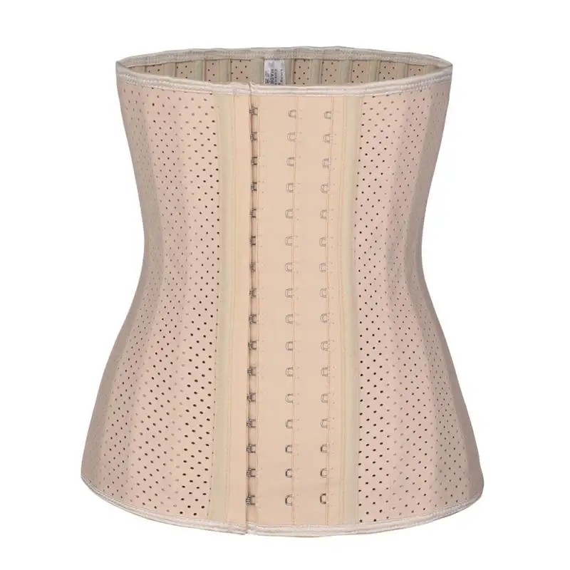 

25 Steel Bone Waist Trainer Latex Waist Training Corsets Wholesale Women Colombian Waist Trainer Body Shaper Fat Burning, Black, apricot