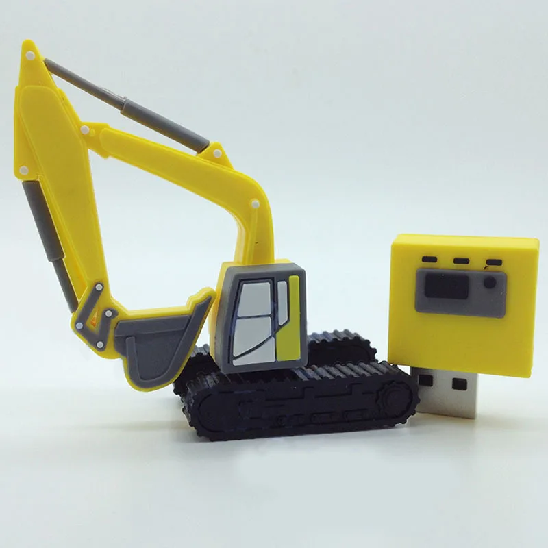 excavator usb stick/custom soft pvc rubber 3D excavator usb flash drive - ANKUX.COM