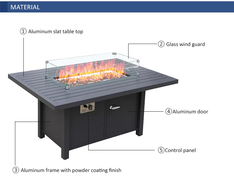 Jardín Rectangular De Aluminio Al Aire Libre De Pozo De Fuego Fogata De