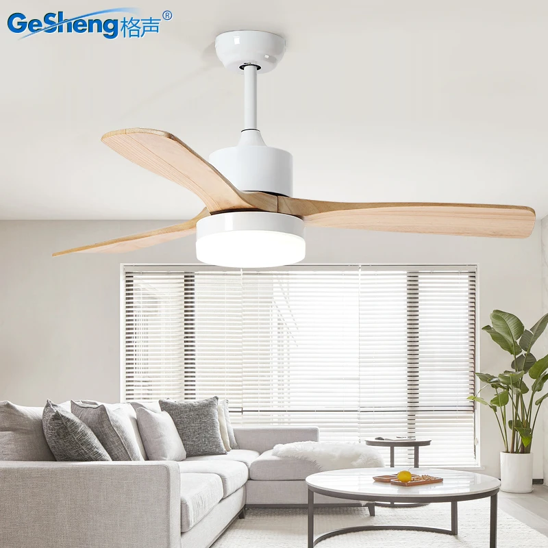 GESHENG 2020 newest 52 inch DC motor power energy saving 3 blades home orient LED ceiling fan with light kit