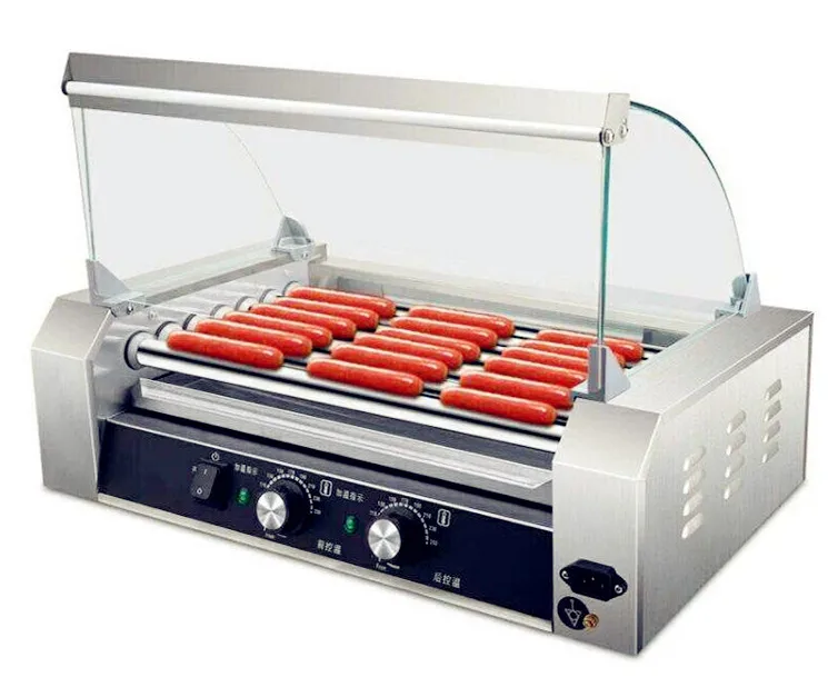 Commercial Sausage Food 7-Roller hot dog making machine stainless steel  hot dog roller and bun warmer manufacture