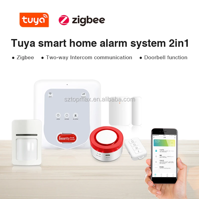Tuya Zigbee Alarm Smart Home Alarm System With Tuyasmart/smartlife App With  Door Window Sensors And Pir Motion Sensor - Buy Wireless Home Alarm System  Tuya Smart Life Alarm,Tuya Home Security Alarm System