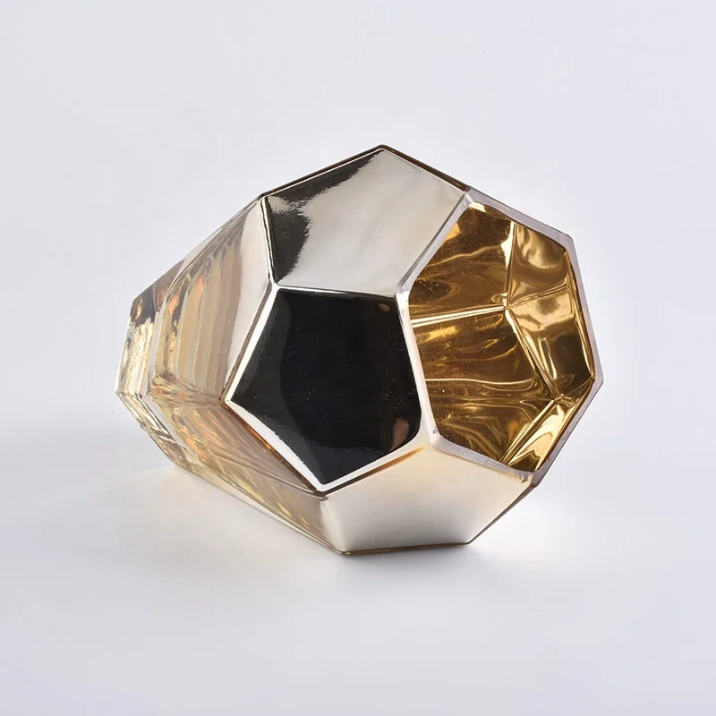 Gold Geometric Glass Candle Holder Wholesale