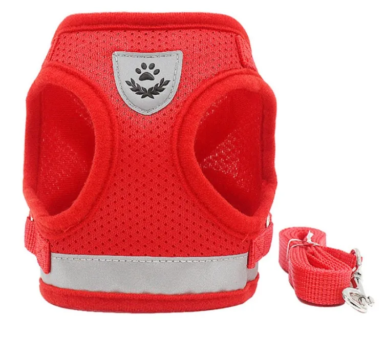 Pet Cat Vest Harness With Free Leash Soft Cat Chest Harness Backpack Adjustable Reflective Breathable