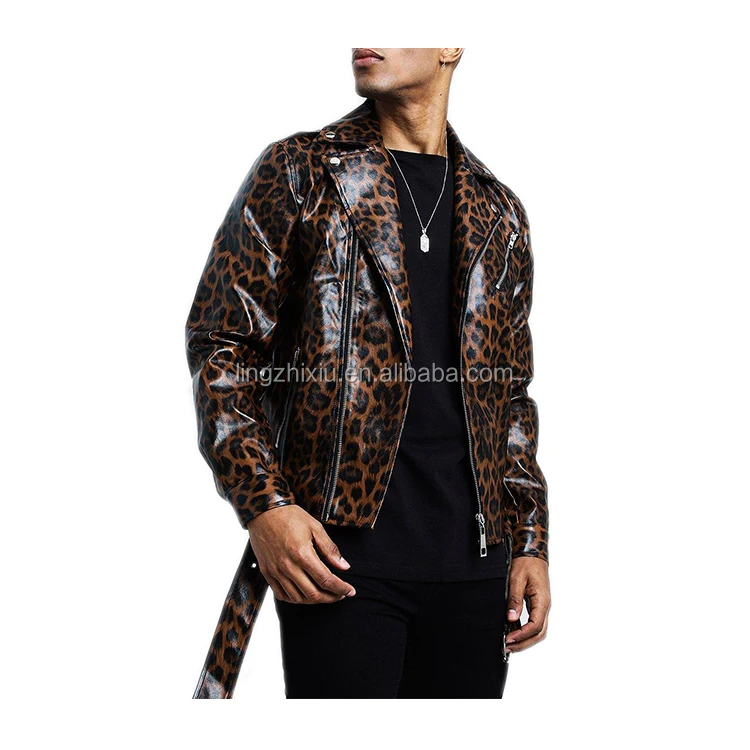 leopard print leather jacket